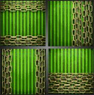 Vector green background with gold N4