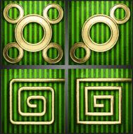 Vector green background with gold N8