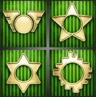 Vector green background with gold N11