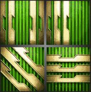 Vector green background with gold N14