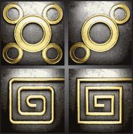 Vector gold and silver background set