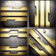 Vector gold and silver background set N2