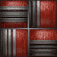 Vector metal on wood background set N5
