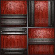 Vector metal on wood background set N6
