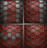 Vector metal on wood background set N7