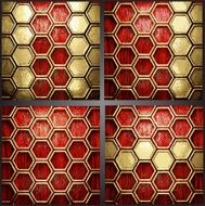 Vector wood and gold background set N6