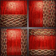 Vector wood and gold background set N8