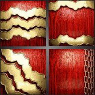 Vector wood and gold background set N9