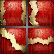Vector wood and gold background set N11