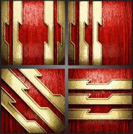 Vector wood and gold background set N13