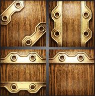 Vector wood and gold background set N14