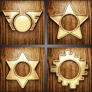 Vector wood and gold background set N15