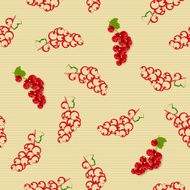 Seamless pattern with red currants
