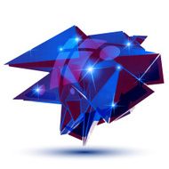 Plastic unusual geometric pixilated 3d complicated object