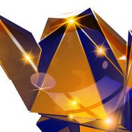 Vector grain technology backdrop with multifaceted pixel model