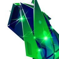 Plastic grain fond emerald dimensional geometric template