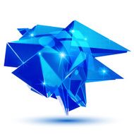Sapphire textured plastic deformed flash model 3d pixel figure