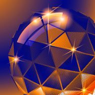 Vector grain technology backdrop with multifaceted pixel object