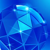 Plastic pixilated background with dimensional sphere synthetic N3