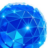 Plastic pixilated background with dimensional complicated object N5