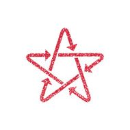 Star icon with arrows hand drawn lines texture N2