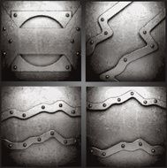Vector metal background set N21