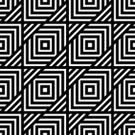 Seamless black and white geometric pattern vector striped