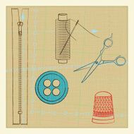 Vintage poster with tailoring elements 2 N2