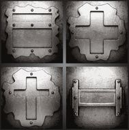 Vector metal background set N32