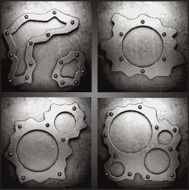 Vector metal background set N33