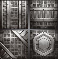 Vector metal background set N34