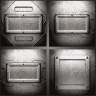 Vector metal background set N35