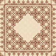 quadratic background with vintage ornament - vector