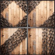 Vector wood and metal background set N2