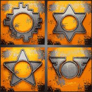 Vector metal background set N43