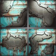 Vector metal background set N48