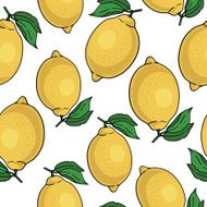 Seamless pattern with yellow lemons N3
