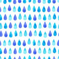 Blue watercolor rain line seamless pattern