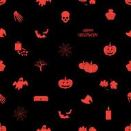 halloween icons dark seamless pattern eps10