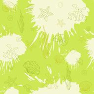 Marine algae seamless pattern green