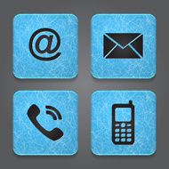 Contact buttons email envelope phone mobile