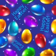 Easter seamless pattern vector blue Happy easter