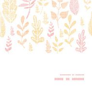 Textile textured fall leaves horizontal frame seamless pattern background N2