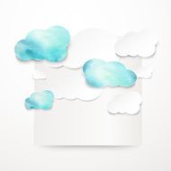 Watercolor rainy clouds