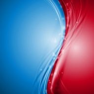Blue and red abstract waves design