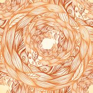 Vintage colors doodle hair waves seamless pattern N2