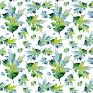 Seamless texture with colored watercolor maple leaves N17