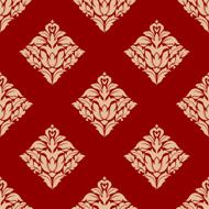 Red and beige arabesque pattern