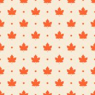 Retro seamless pattern Maple leaves N2