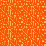 Orange seamless pattern with candy